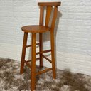 Ver imagem 2 de Banqueta Fixa Alta de Madeira Maciça com Verniz:verniz