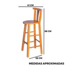 Ver imagem 7 de Banqueta Fixa Alta de Madeira Maciça com Verniz:verniz