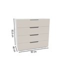 Ver imagem 3 de Cômoda Madri 4 Gavetas Creme/branco - Politorno