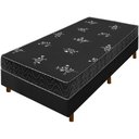 Ver imagem 1 de Cama Box Preta + Colchão Solteiro Salta Liso Espuma D23 88x188x51cm