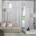 Ver imagem 7 de Cortina Renda Roseiral Sala Branco 3,00x1,80 c/ Bando