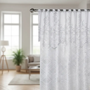 Ver imagem 3 de Cortina Renda Roseiral Sala Branco 3,00x1,80 c/ Bando
