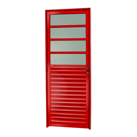 Porta de Cozinha Alumínio 80 Dir L25 V.Boreal Vermelho Brimak