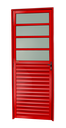 Ver imagem 1 de Porta de Cozinha Alumínio 80 Dir L25 V.Boreal Vermelho Brimak