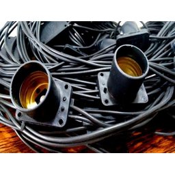 Cordão de Luz Preto 5mt c/10 soquete E27 Cabo 1,5mm Starlux - 3
