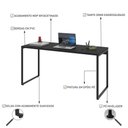 Ver imagem 4 de Mesa Office 150X60X75Cm Preto Ônix / Est.Preta