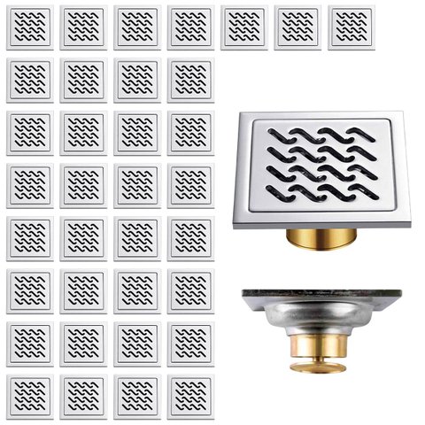 Ralo 10x10 Inox Banheiro Kit 35 Uni Anti Odor Anti Retorno Quintal Cozinha Higienico Lavanderia Vara