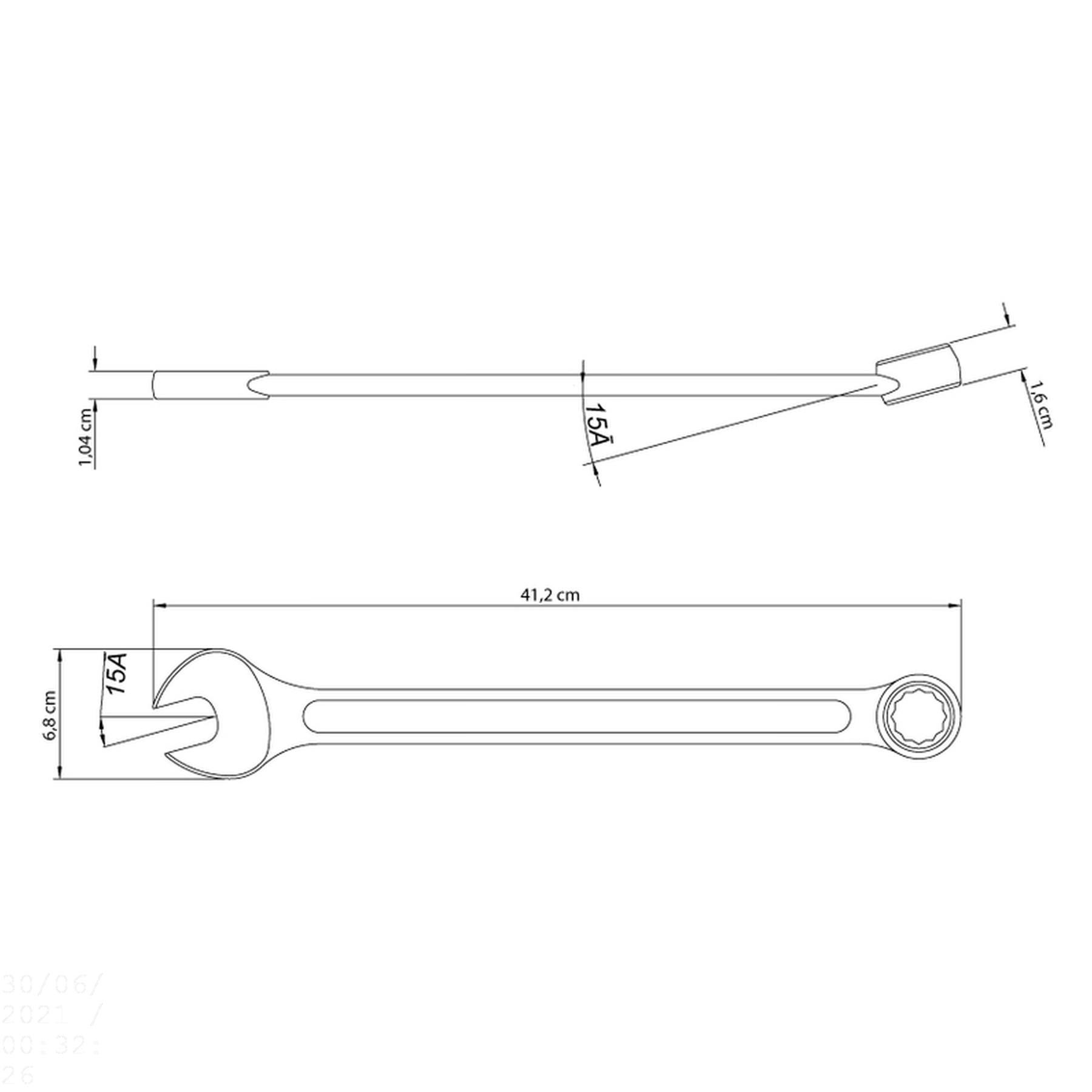 Chave Combinada 32 Mm Tramontina Basic com Corpo em Aço Especial Cromado Tramontina - 3