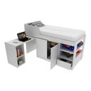 Ver imagem 1 de Cama Solteiro Com Escrivaninha Para Colchão 88 X 188Cm Multimóveis Vcr35067 Branco Branco