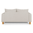 Ver imagem 3 de Sofa Living 185cm com Dois Puff Tecido Boucle Almofadas Soltas Pes em Madeira: Off White
