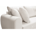 Ver imagem 6 de Sofa Living 185cm com Dois Puff Tecido Boucle Almofadas Soltas Pes em Madeira: Off White