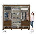 Ver imagem 4 de Guarda-Roupa Roupeiro 3 Portas Deslizantes 4 Gavetas Blossom Henn