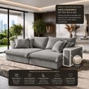 Ver imagem 6 de Sofá Retrátil Reclinável Luxury 2,40m Molas Ensacadas Boucle - Cinza