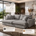 Ver imagem 7 de Sofá Retrátil Reclinável Luxury 2,40m Molas Ensacadas Boucle - Cinza