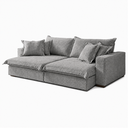 Ver imagem 2 de Sofá Retrátil Reclinável Luxury 2,40m Molas Ensacadas Boucle - Cinza