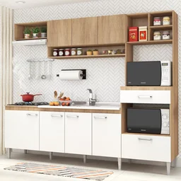 Cozinha Compacta Modulada 8 Portas 1 Gaveta Inova  - 1