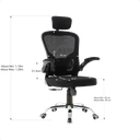 Ver imagem 5 de Cadeira de Escritório Ergonômica com Ajuste de Lombar e Apoio de Cabeça em Tecido Mesh