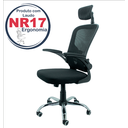 Ver imagem 2 de Cadeira de Escritório Ergonômica com Ajuste de Lombar e Apoio de Cabeça em Tecido Mesh