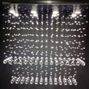 Ver imagem 1 de Lustre em Cristais para Sala de Estar Base 70x20cm Inox Espelhada, com 1,10m de Altura