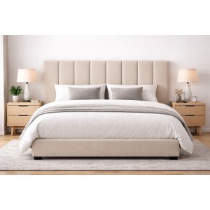 Cabeceira Queen Modulada Estofada para Cama Box 20cm X 45cm - Courino Off White