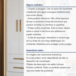 Guarda Roupa Infantil 100% MDF Flocos 3 Portas 2 Gavetas - 10