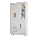 Ver imagem 2 de Guarda Roupa Infantil 100% MDF Flocos 3 Portas 2 Gavetas