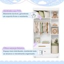 Ver mais imagens de Guarda Roupa Infantil 100% MDF Flocos 3 Portas 2 Gavetas Branco/Flex Color/Ypê