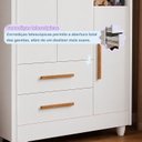 Ver imagem 6 de Guarda Roupa Infantil 100% MDF Flocos 3 Portas 2 Gavetas Branco/Flex Color/Ypê