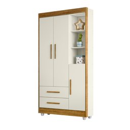 Guarda Roupa Infantil 100% MDF Flocos 3 Portas 2 Gavetas - 11 Guarda Roupa Infantil 100% MDF Flocos 3 Portas 2 Gavetas - 11