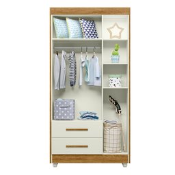 Guarda Roupa Infantil 100% MDF Flocos 3 Portas 2 Gavetas - 10 Guarda Roupa Infantil 100% MDF Flocos 3 Portas 2 Gavetas - 10