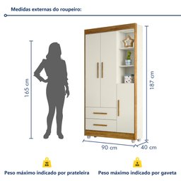 Guarda Roupa Infantil 100% MDF Flocos 3 Portas 2 Gavetas - 7 Guarda Roupa Infantil 100% MDF Flocos 3 Portas 2 Gavetas - 7