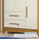 Ver imagem 4 de Guarda Roupa Infantil 100% MDF Flocos 3 Portas 2 Gavetas