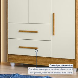 Guarda Roupa Infantil 100% MDF Flocos 3 Portas 2 Gavetas - 4 Guarda Roupa Infantil 100% MDF Flocos 3 Portas 2 Gavetas - 4