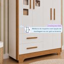 Ver imagem 6 de Guarda Roupa de Bebê 100% MDF 4 Portas 2 Gavetas Fly Branco/Flex Color/Ypê