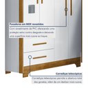 Ver imagem 4 de Guarda Roupa de Bebê 100% MDF 4 Portas 2 Gavetas Fly Branco/Flex Color/Ypê
