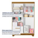 Ver imagem 7 de Guarda Roupa de Bebê 100% MDF 4 Portas 2 Gavetas Fly Branco/Flex Color/Ypê