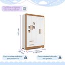 Ver mais imagens de Guarda Roupa de Bebê 100% MDF 4 Portas 2 Gavetas Fly Branco/Flex Color/Ypê