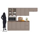 Ver imagem 4 de Cozinha Modulada Completa 4 Peças 10 Portas 2 Gavetas com Paneleiro Duplo Cristaleira Unna