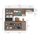 Ver imagem 3 de Cozinha Modulada Completa 4 Peças 10 Portas 2 Gavetas com Paneleiro Duplo Cristaleira Unna