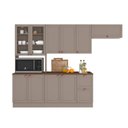 Ver imagem 2 de Cozinha Modulada Completa 4 Peças 10 Portas 2 Gavetas com Paneleiro Duplo Cristaleira Unna