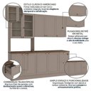 Ver imagem 5 de Cozinha Completa Modulada Americana 4 Peças com Paneleiro Torre Quente e Balcão com Tampo Unna Yesca