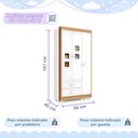 Ver imagem 4 de Guarda Roupa de Bebê 100% MDF 3 Portas 2 Gavetas Life Branco/Flex Color/Ypê