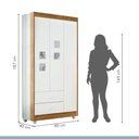 Ver mais imagens de Guarda Roupa de Bebê 100% MDF 3 Portas 2 Gavetas Life Branco/Flex Color/Ypê