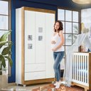 Ver imagem 7 de Guarda Roupa de Bebê 100% MDF 3 Portas 2 Gavetas Life Branco/Flex Color/Ypê
