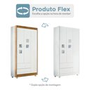Ver imagem 3 de Guarda Roupa de Bebê 100% MDF 3 Portas 2 Gavetas Life Branco/Flex Color/Ypê