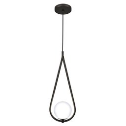 Kit 2 Luminárias Lustre Teto Pendente Gota Globo Sala Preto - 1