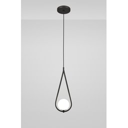 Kit 2 Luminárias Lustre Teto Pendente Gota Globo Sala Preto - 2