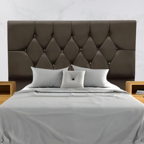Cabeceira Cama Box Estofada Solteiro 90 Cm Suede Isabela:marrom
