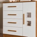Ver imagem 6 de Cômoda 4 Gavetas 1 Porta Fly 100% MDF Branco/Madeirado Ypê