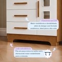 Ver imagem 2 de Cômoda 4 Gavetas 1 Porta Fly 100% MDF Branco/Madeirado Ypê